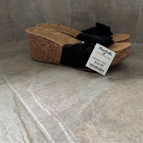 Blowfish 8.5 Women's Black Bow Sandals - Picture 3 of 5